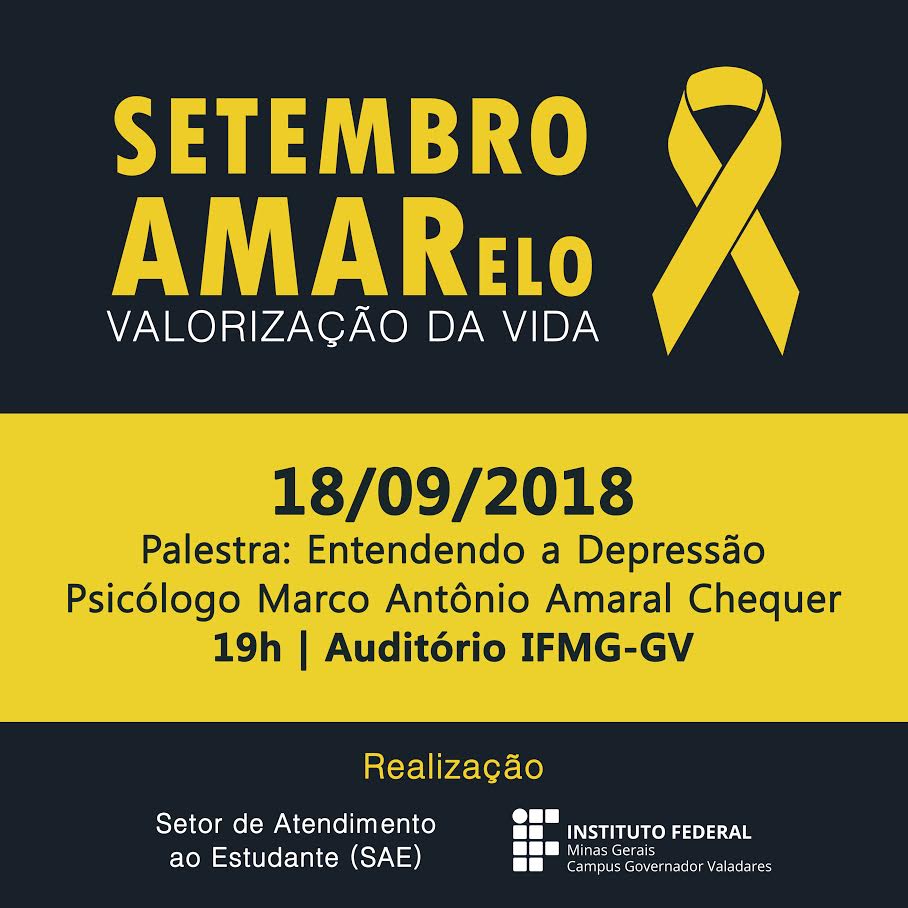 Palestra Depressão Setembro Amarelo