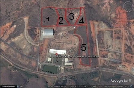 Figura 1 - área degradada da encosta do IFMG-GV