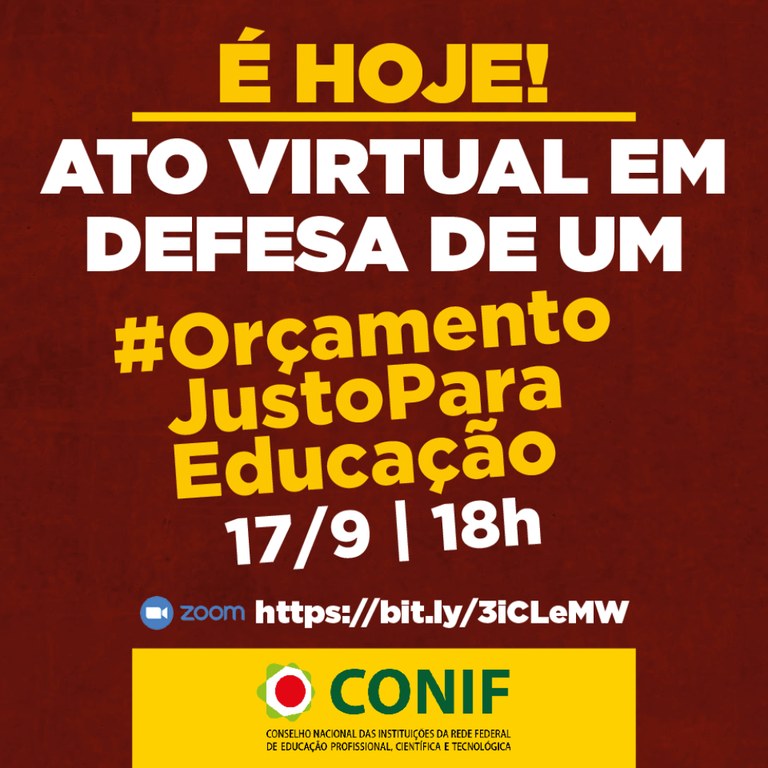 Ato virtual em defesa do orçamento da Educação