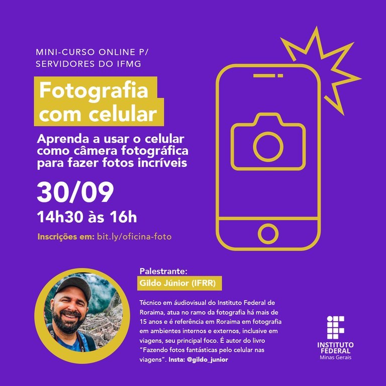 Minicurso online fotografia com o celular
