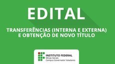 Edital para Transferência e Obtenção de Novo Título