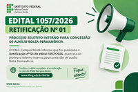 Edital nº 1057/2026 - IFMG Campus Ibirité abre inscrições para o Edital de Bolsa Permanência 2026.2