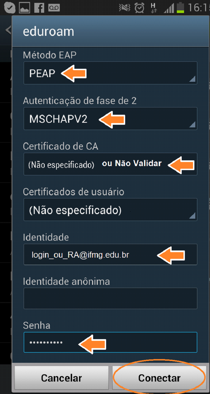 conexão eduroam