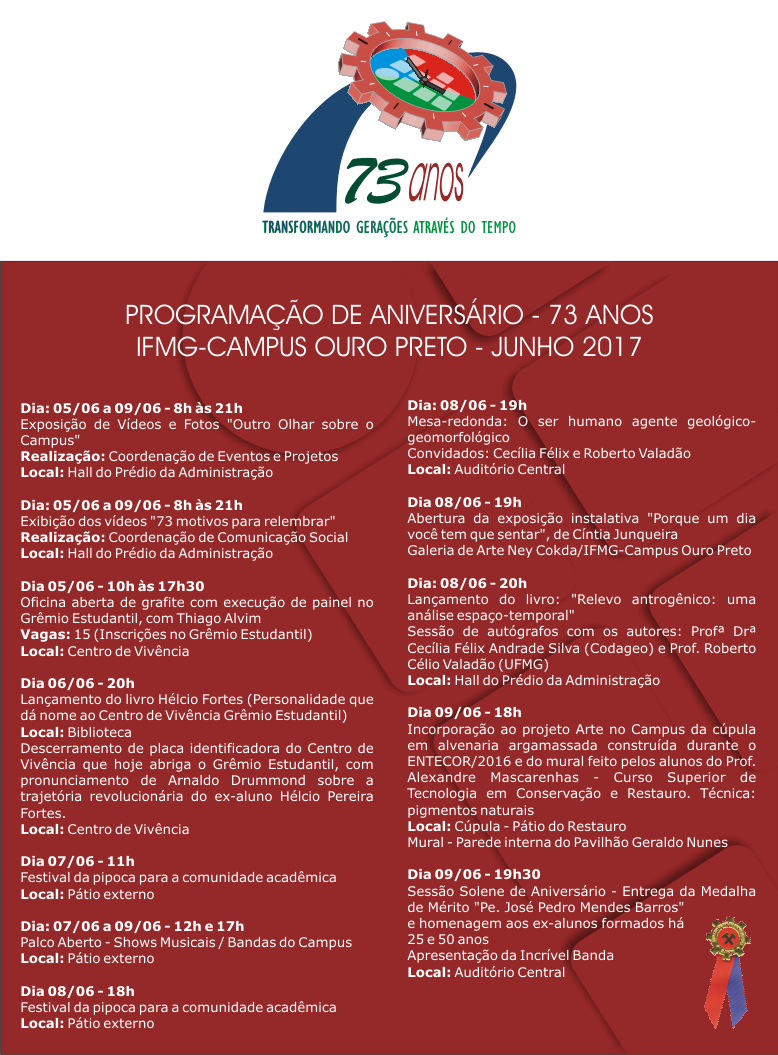 Programação - Aniversário Campus Ouro Preto