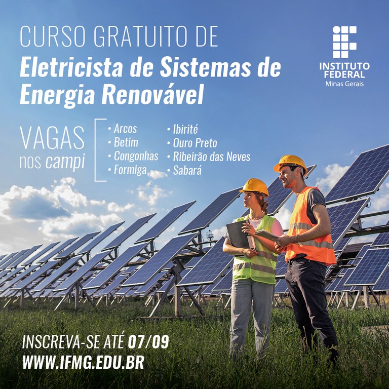 IFBA: inscrições no Processo de Seleção no curso FIC de Eletricista de  Sistemas de Energias Renováveis - Jequié Notícias - O Portal Mais Quente da  Cidade